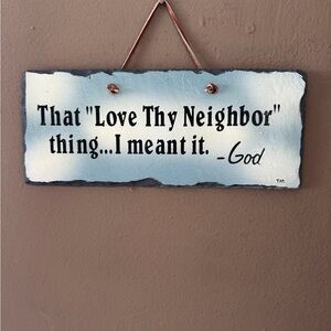 Vintage Plain Jane Slate Roof Tile With A saying from God